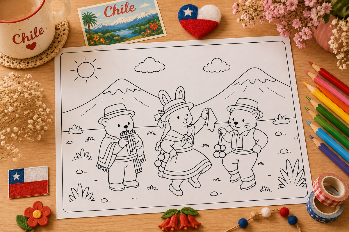 LIBRO PARA COLOREAR PDF - TRADICIÓN CHILENA