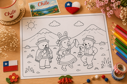 LIBRO PARA COLOREAR PDF - TRADICIÓN CHILENA