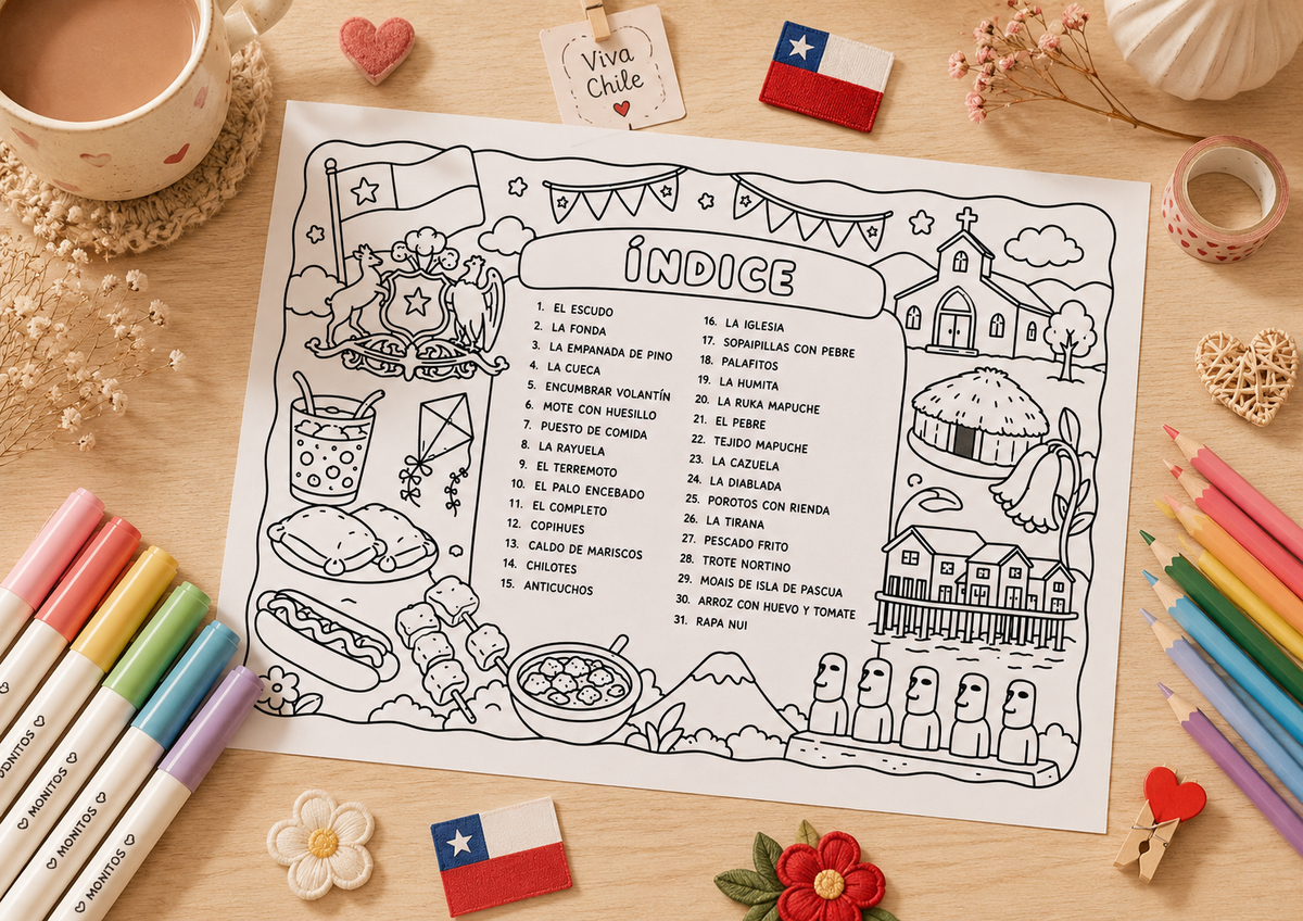 LIBRO PARA COLOREAR PDF - TRADICIÓN CHILENA